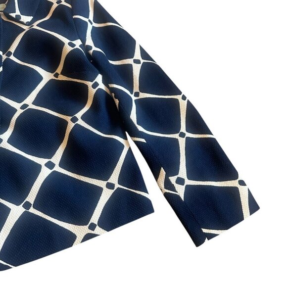 Boden Navy and White Geometric Blazer - Picture 3 of 11
